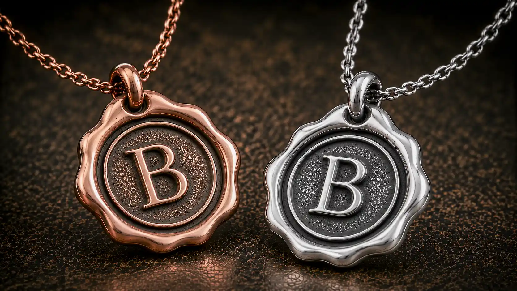 Copper and Silver Wax Pendants